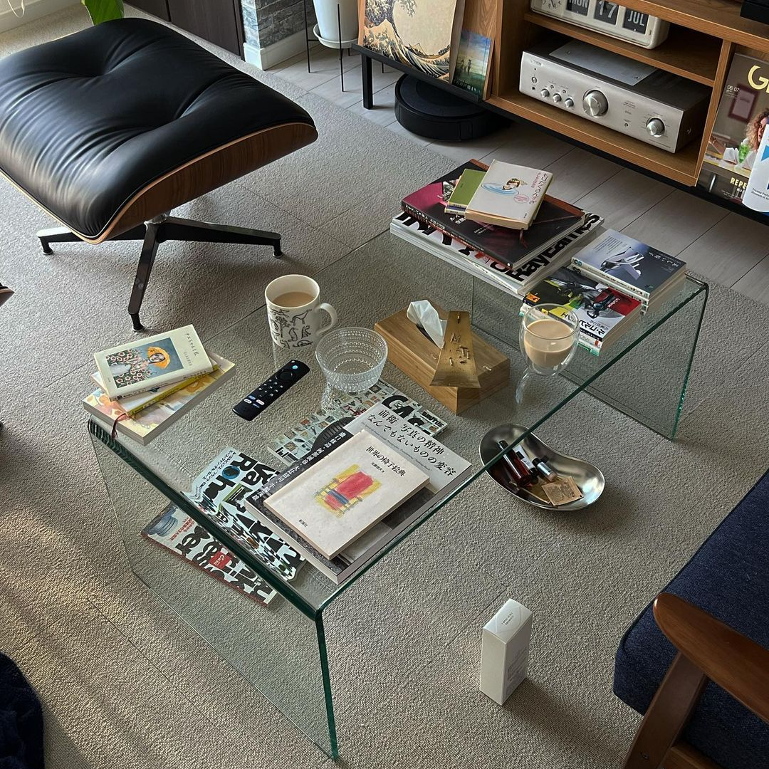 ガラストップデスク　Francfranc ガラスオーガナイザー ティッシュボックス | Francfranc（フランフラン