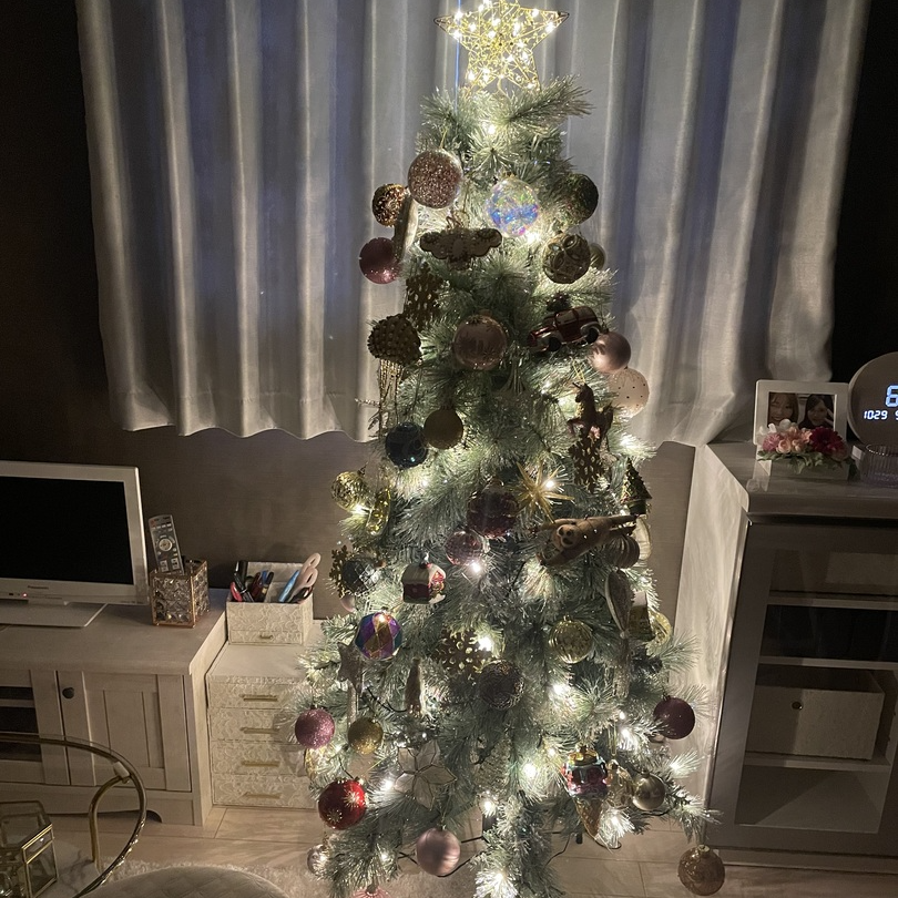 オーロラのラメとスノーが付いた華やかなデザインのLED付きクリスマス オーロラのラメとスノーが付いた華やかなデザインのLED付きクリスマス