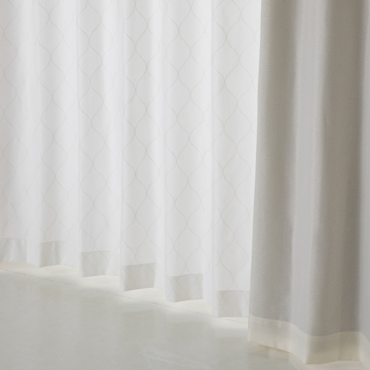 Francfranc カーテン レース&ドレープ】H1350xW1000 ドレッシーxスペイシア 二重縫製