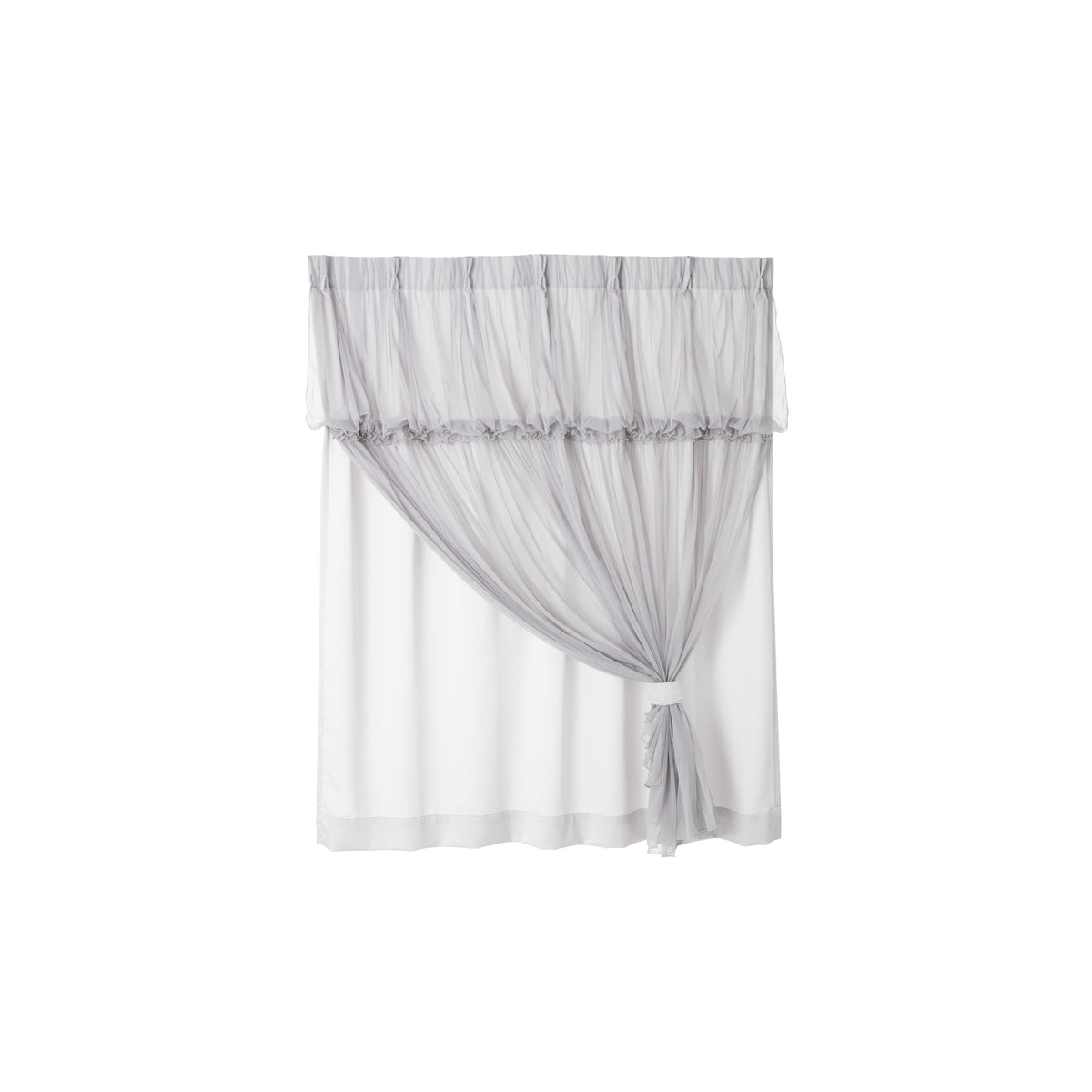 Francfranc チュールバルーン ダブルカーテン　アイボリー Francfranc インテリア チュールバルーン ダブルカーテン H1350