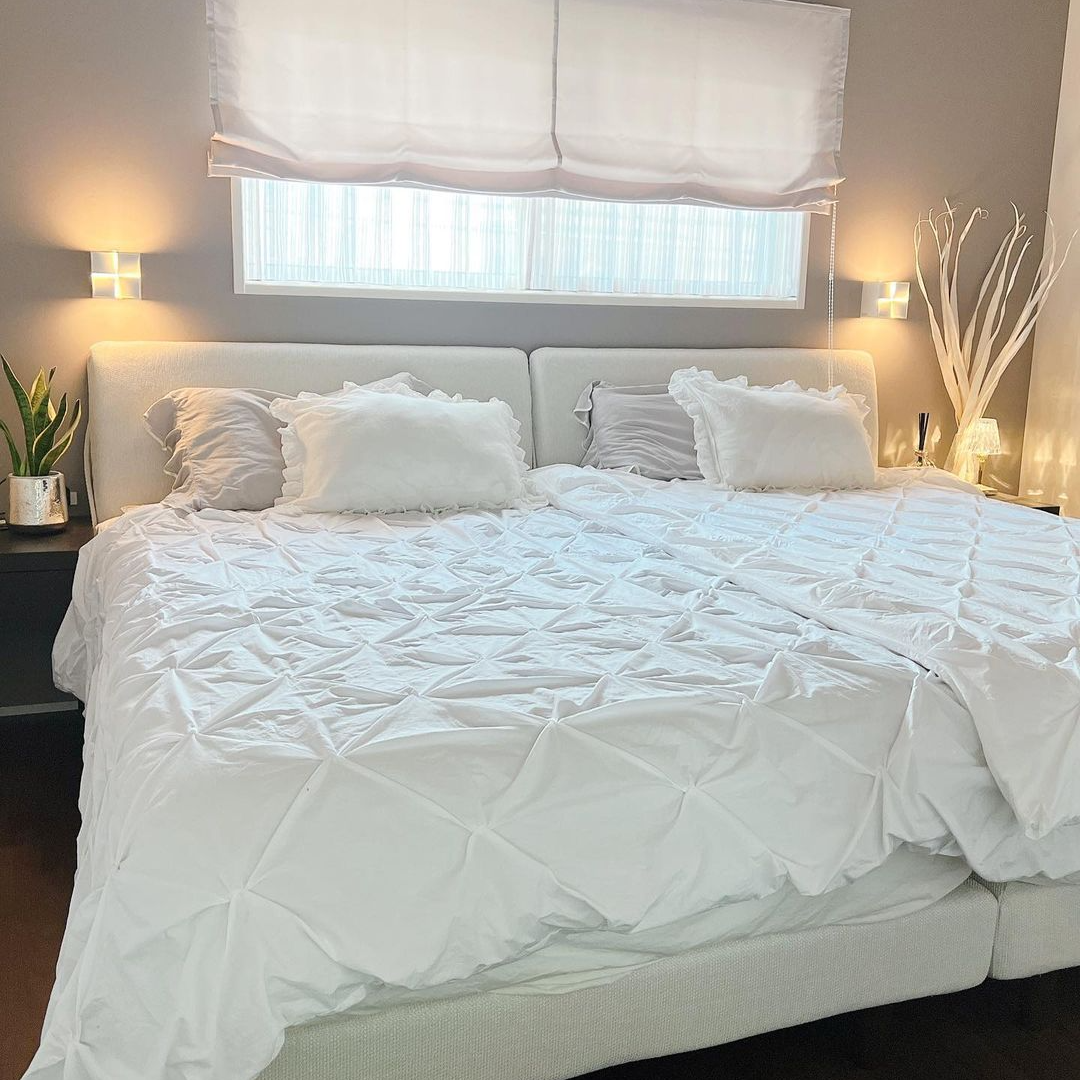 ダイヤ型にタックが入ったモダンなデザインの掛け布団カバー ダイヤ型にタックが入ったモダンなデザインの掛け布団カバー