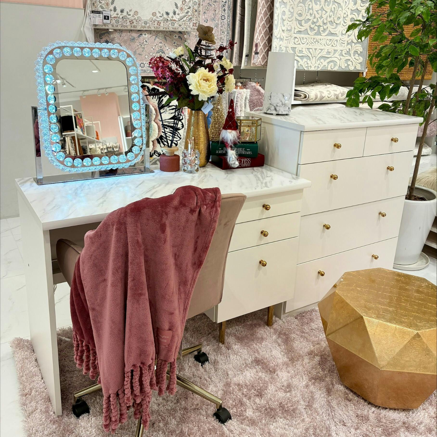 フランフラン ドレッサー 白 鏡台 francfranc 大人気のミラーで憧れの