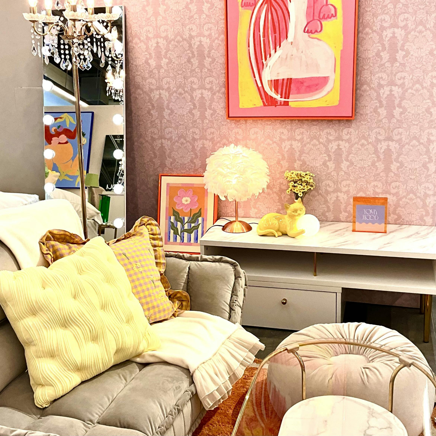 フランフラン フランフラン イエロー 布製ソファ イエロー 布製ソファ