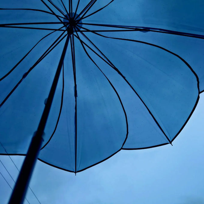 花に包まれたような可愛らしいシルエットの傘で、雨の日のお出掛けも楽しく