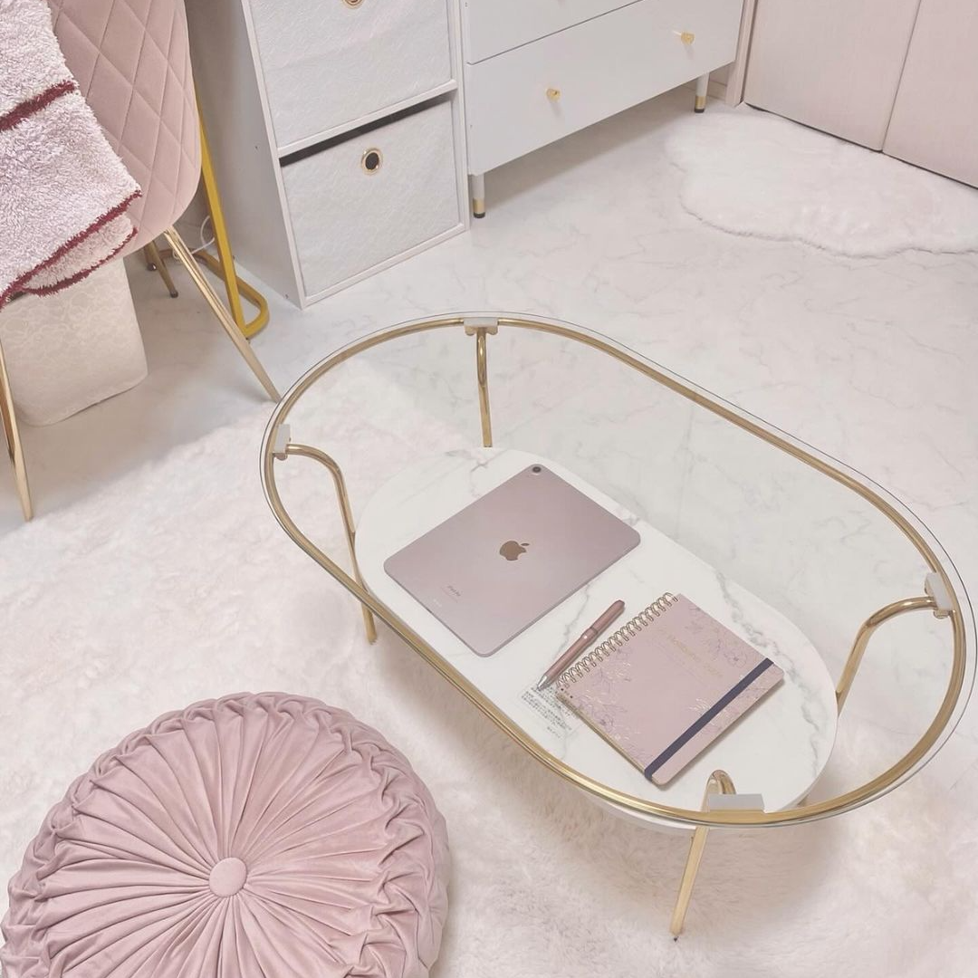 グジュアリー大理石テーブル 2層収納 ゴールドフレーム 【公式通販】 グジュアリー大理石テーブル 2層収納 ゴールドフレーム 【公式通販】