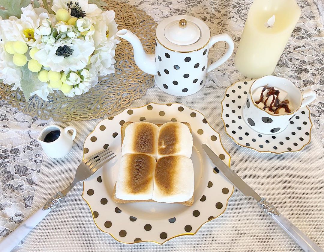 新品フランフラン廃盤人気ドットストライプ柄ゴールドまモノクロ