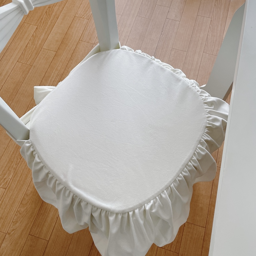 Francfranc フランフラン フリル チェアシートクッション 2点 優しく体