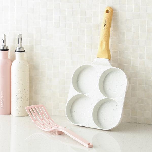 IH･直火 四つ仕切りフライパン アイボリー