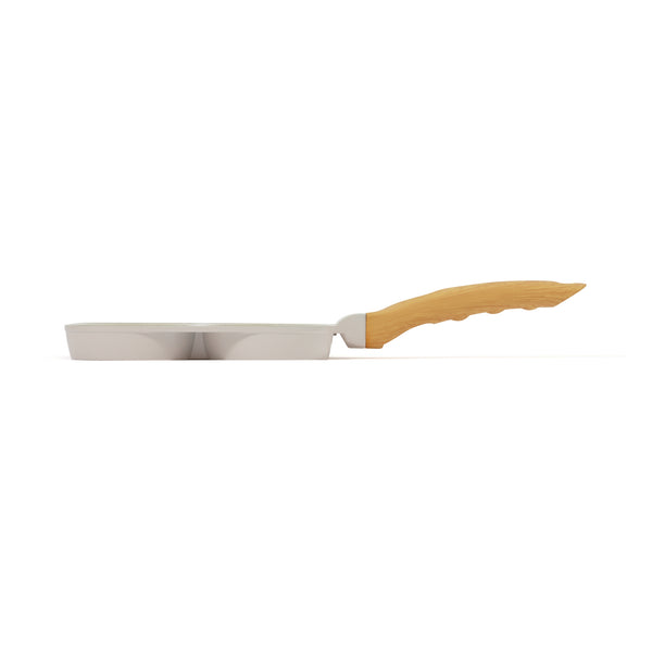 IH･直火 四つ仕切りフライパン アイボリー