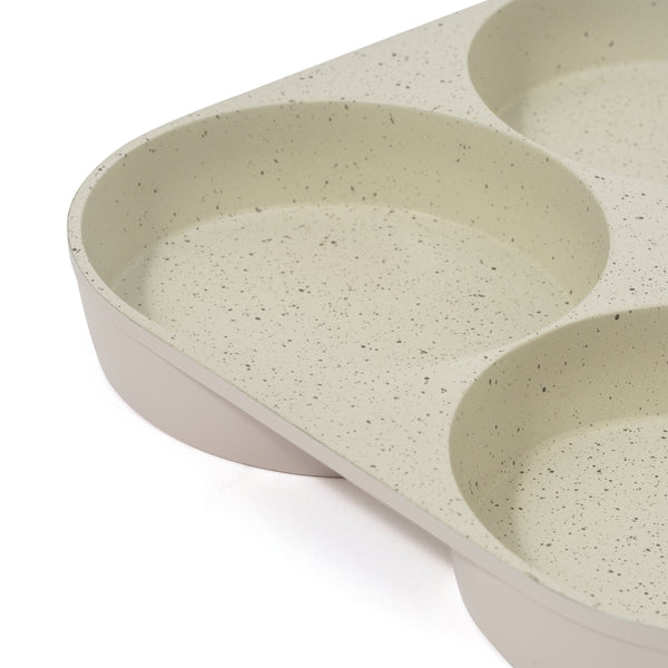 IH･直火 四つ仕切りフライパン アイボリー