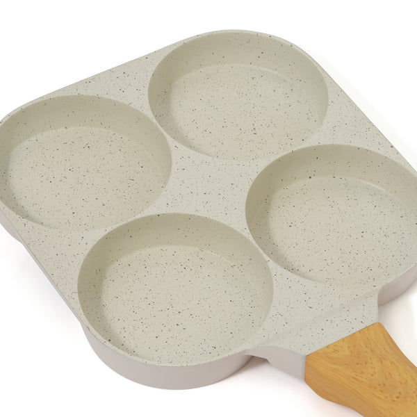 IH･直火 四つ仕切りフライパン アイボリー