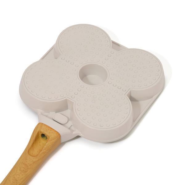 IH･直火 四つ仕切りフライパン アイボリー