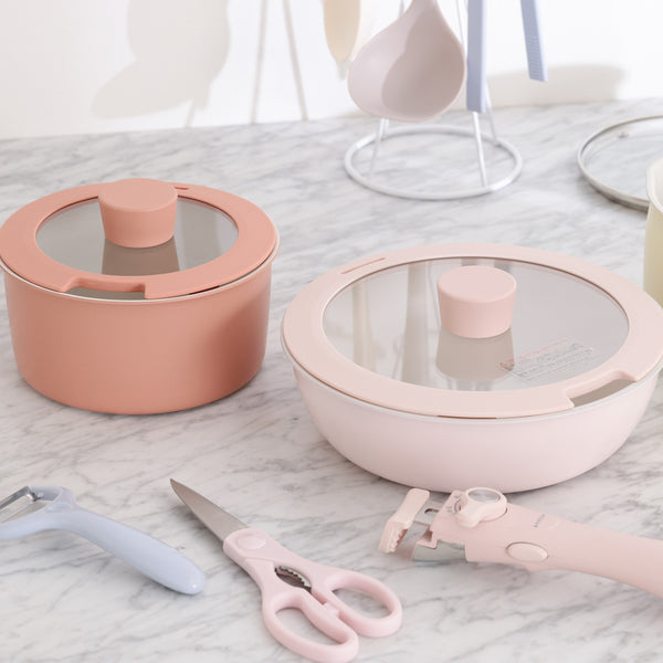 GO TABLE 鍋・フライパン ベーシック5点セット ピンク | Francfranc GO TABLE 鍋・フライパン ベーシック5点セット ピンク | Francfranc