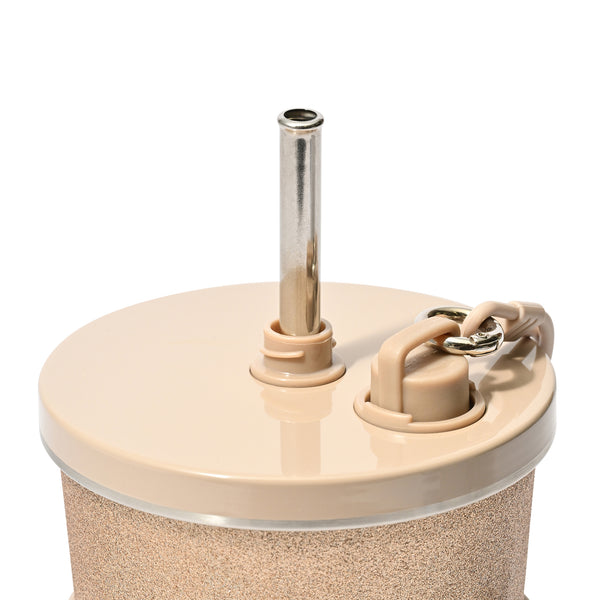 ストロー付きステンレスタンブラー グリッター ゴールド