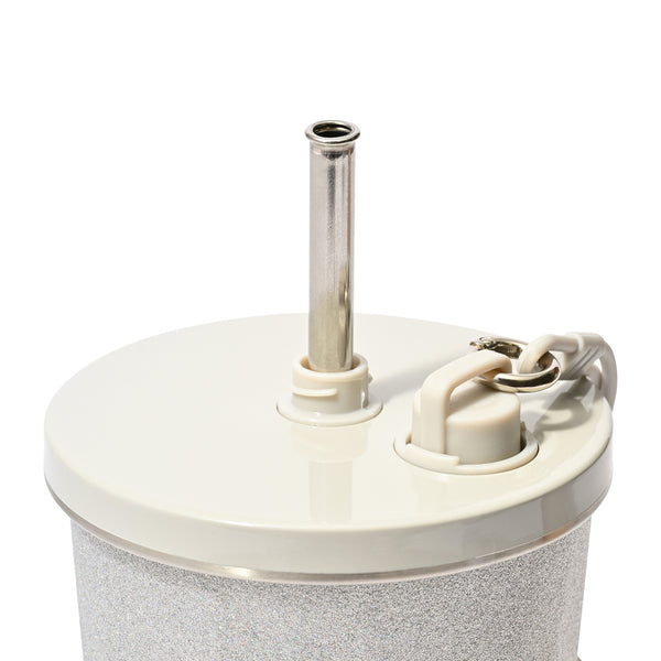 ストロー付きステンレスタンブラー グリッター シルバー