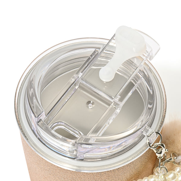 チャーム付きステンレスタンブラー グリッター ゴールド