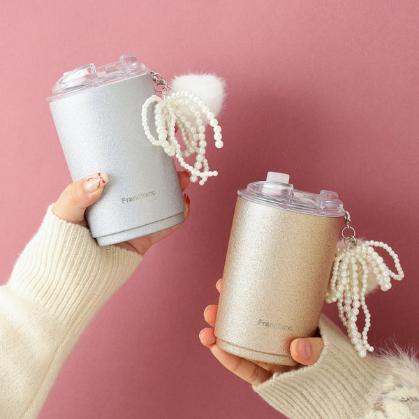 フランフラン チャーム付きステンレスタンブラー グリッター シルバー | Francfranc