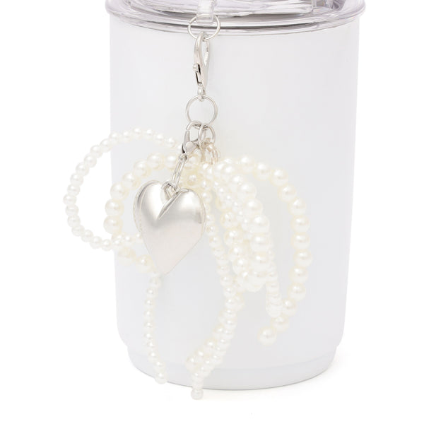 チャーム付き ステンレスタンブラー ホワイト