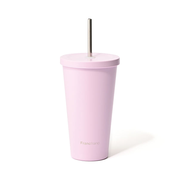 ストロー付きステンレスタンブラー ピンク