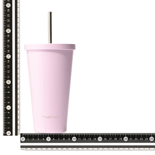 ストロー付きステンレスタンブラー ピンク