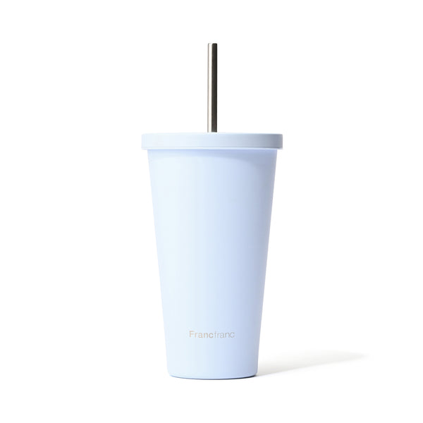 ストロー付きステンレスタンブラー ブルー