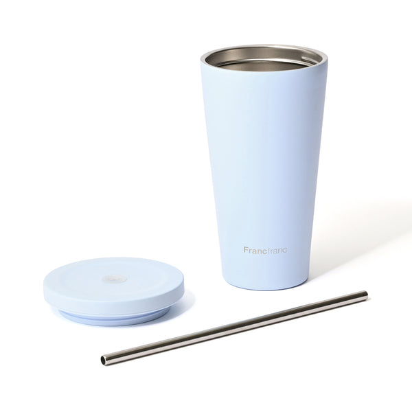 ストロー付きステンレスタンブラー ブルー