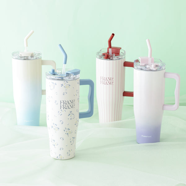 大型ステンレスマグ ストライプ 1100ml ピンク