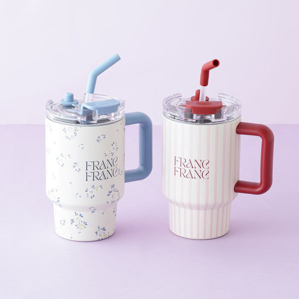 スナックホルダー付ステンレスマグ 700ml ストライプ