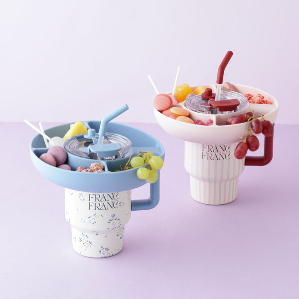 スナックホルダー付ステンレスマグ 700ml 小花