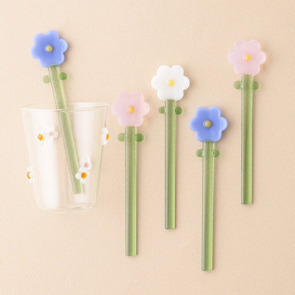 ガラスフラワーマドラー ホワイト