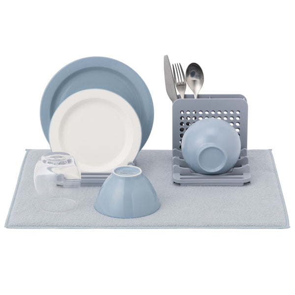 ドライング ディッシュラック＆マットセット ブルー