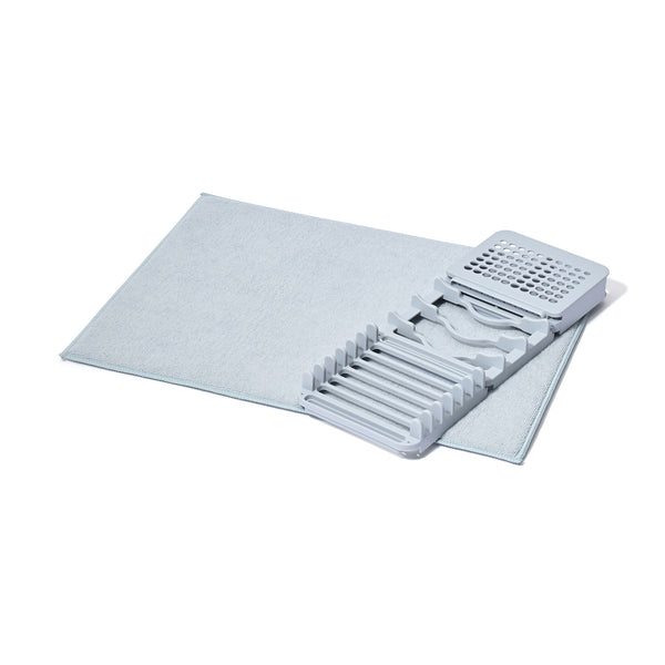 ドライング ディッシュラック＆マットセット ブルー