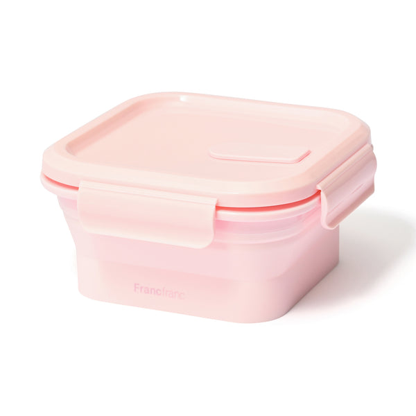 折り畳みシリコン フードコンテナ ピンク