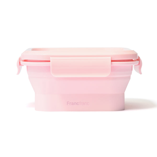 折り畳みシリコン フードコンテナ ピンク