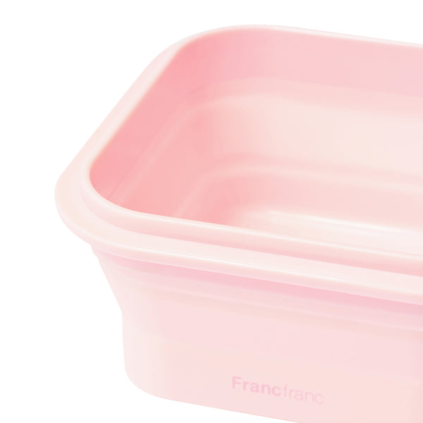 折り畳みシリコン フードコンテナ ピンク