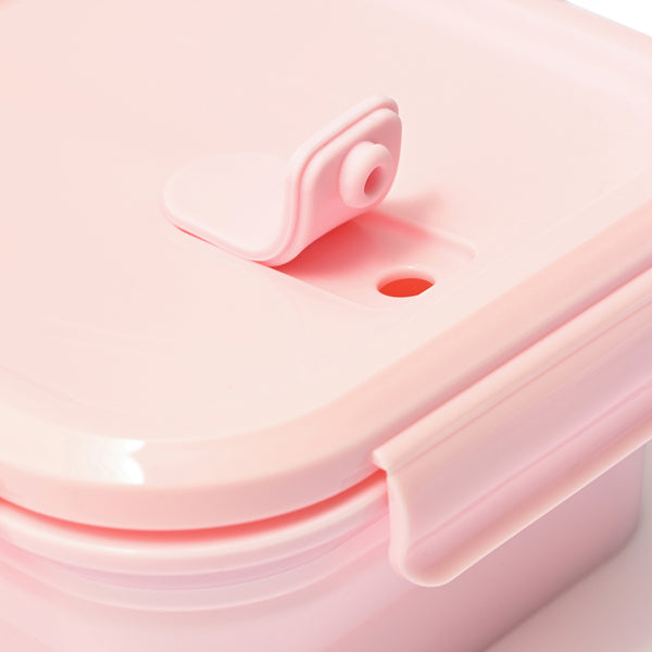 折り畳みシリコン フードコンテナ ピンク