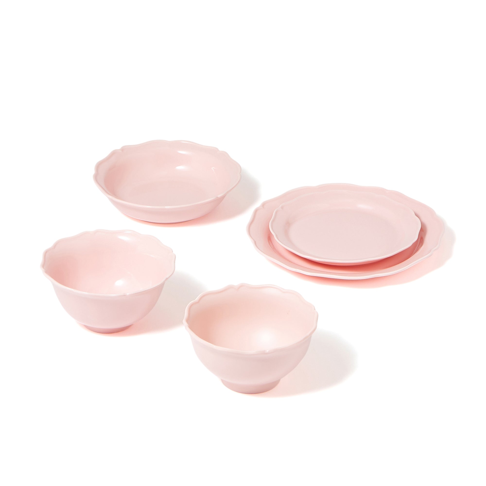 ●オルディフルール しっかりごはん 食器5点セット ピンク