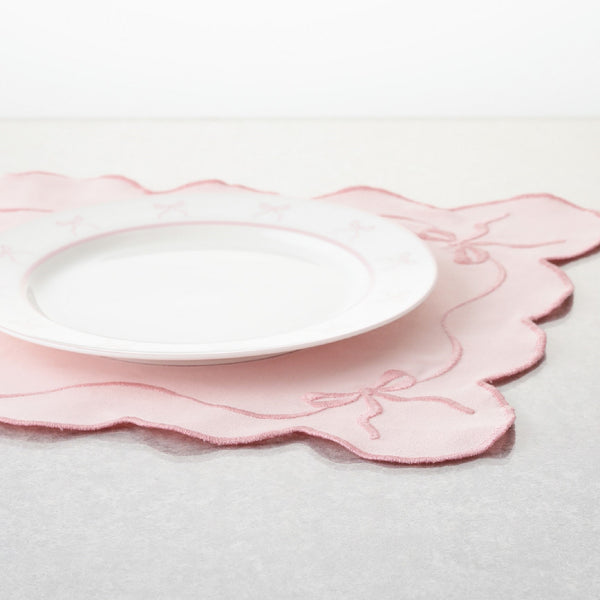 リボン プレート M ピンク