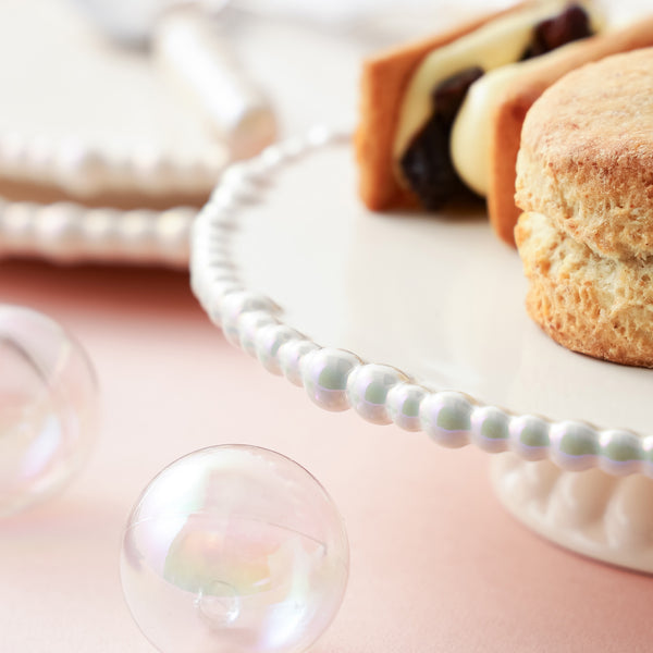 パール ケーキスタンド 1段 ベージュ