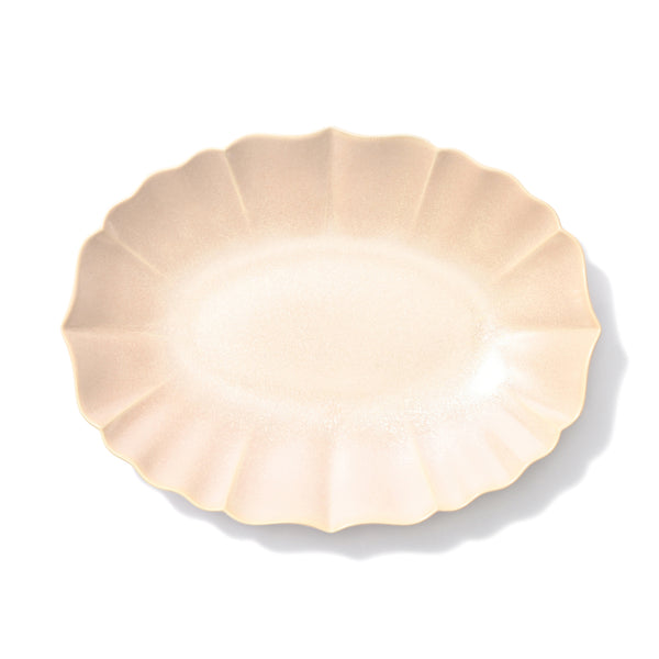 美濃焼 結晶釉 オーバルプレート ライトピンク