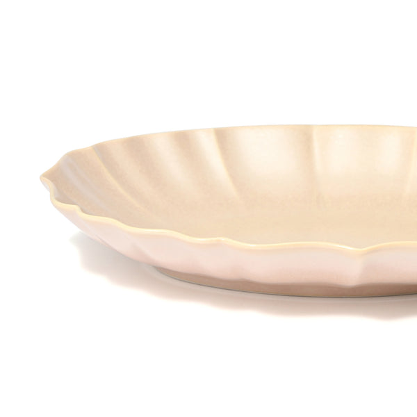 美濃焼 結晶釉 オーバルプレート ライトピンク