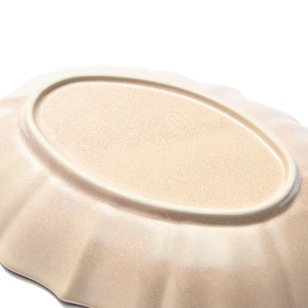 美濃焼 結晶釉 オーバルプレート ライトピンク