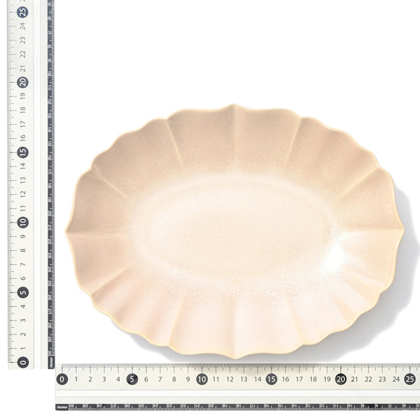 美濃焼 結晶釉 オーバルプレート ライトピンク