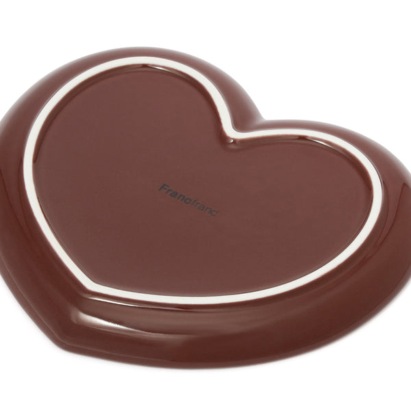 ハート シェイプ プレート ブラウン