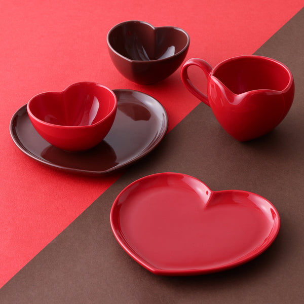 ハート シェイプ ボウル ブラウン