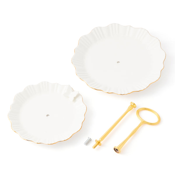 ペタルフリル 2段 ケーキスタンド ホワイト