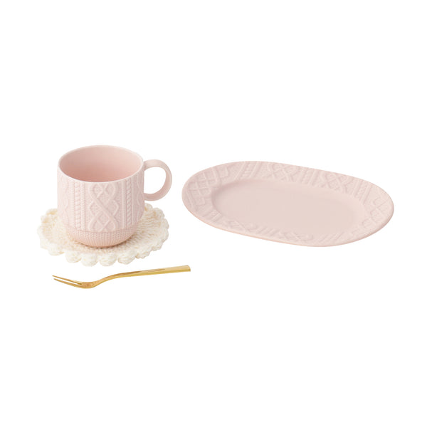 ホームカフェセット ニット ピンク