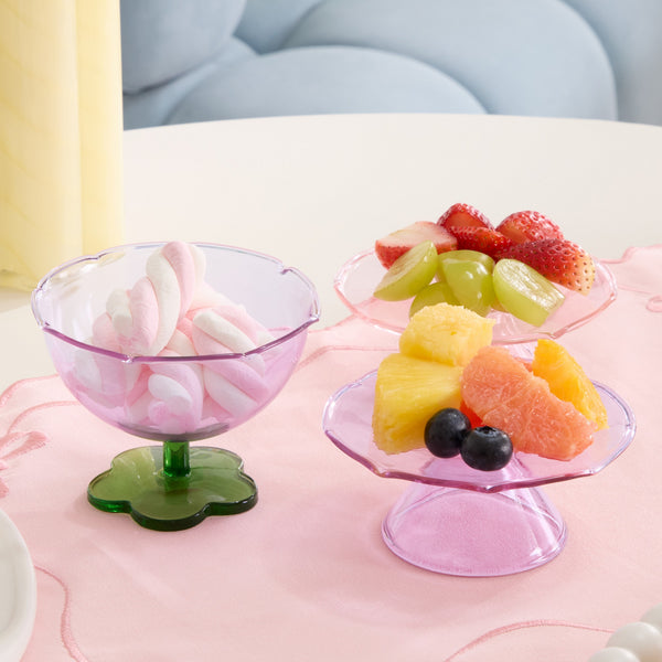 フラワーガラスケーキスタンド パープル | Francfranc（フラン