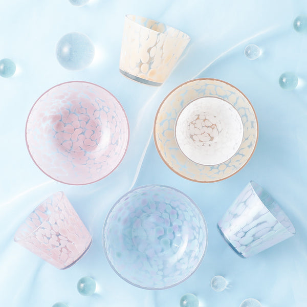 ドットパターン ガラスボウル S オレンジ