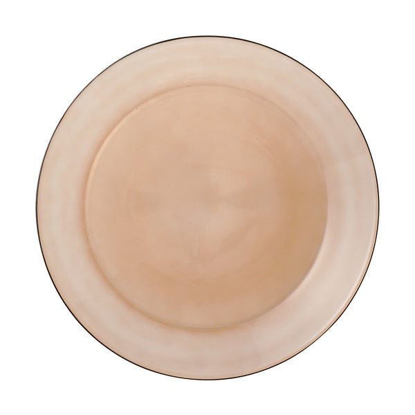 カラーガラス プレート L ブラウン